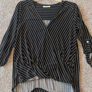 Beacon long sleeve cross front blouse